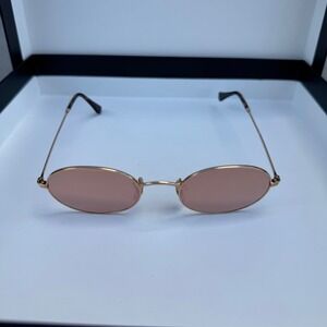 Ray-Ban Oval Sunglasses Rose Gold Lenses Metal Frame RB3547N